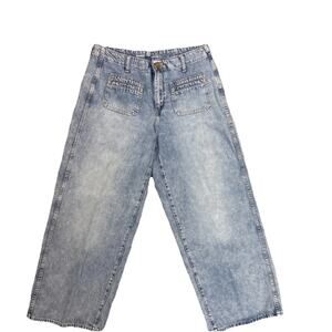 Women's Old Navy High-Rise Baggy Wide Leg Blue Jeans Sz 12 Fits 32x26